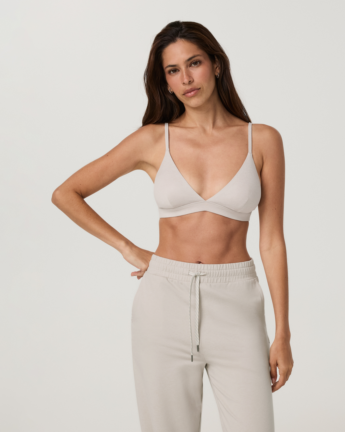 Halo Triangle Bra | Khaki Heather