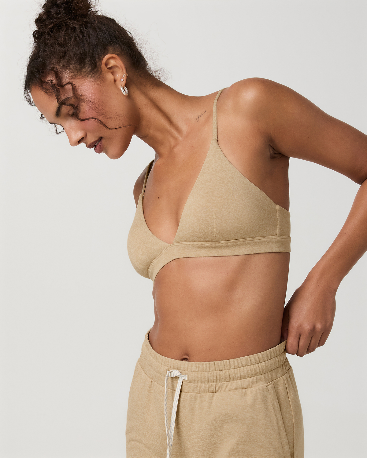 Halo Triangle Bra | Ecru Heather
