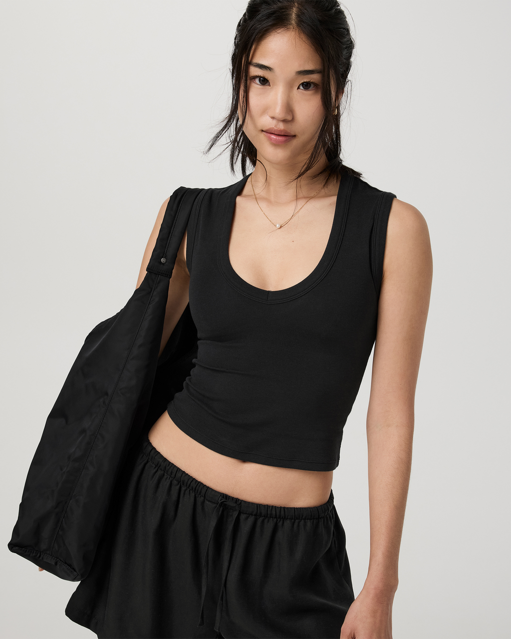 Everyday Cotton Stretch Tank | Ink