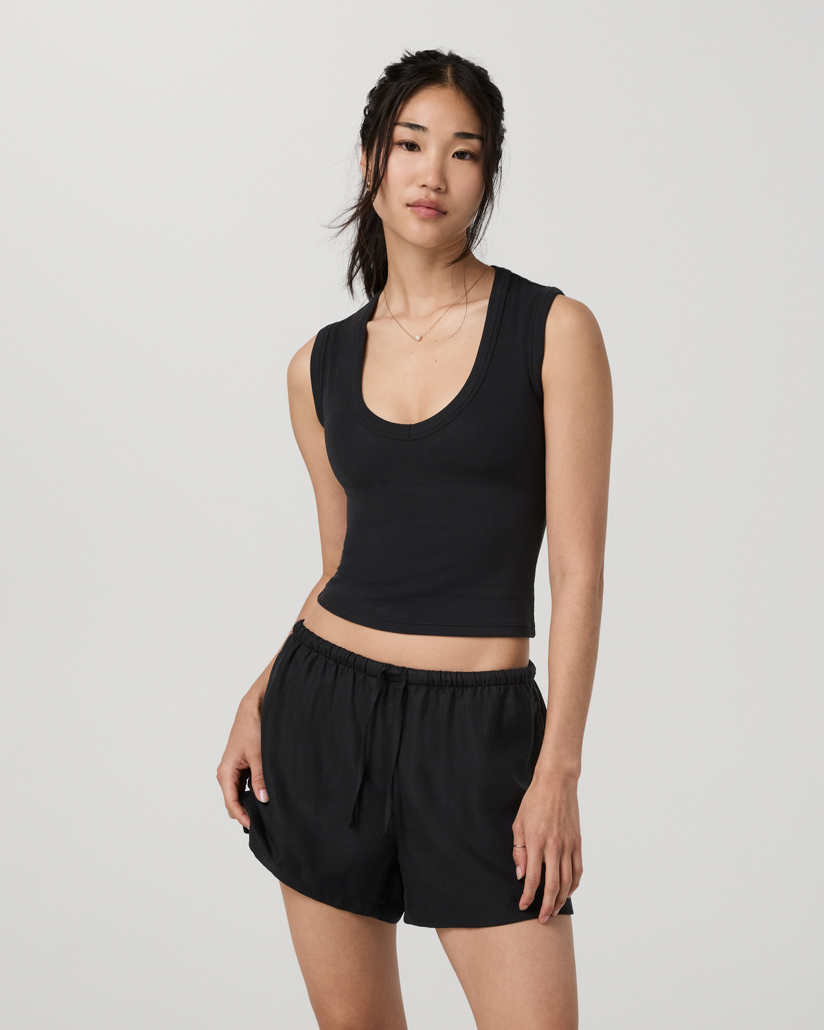 Everyday Cotton Stretch Tank | Ink