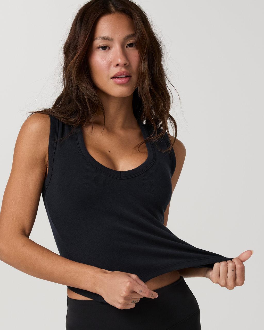 Everyday Cotton Stretch Tank | Black