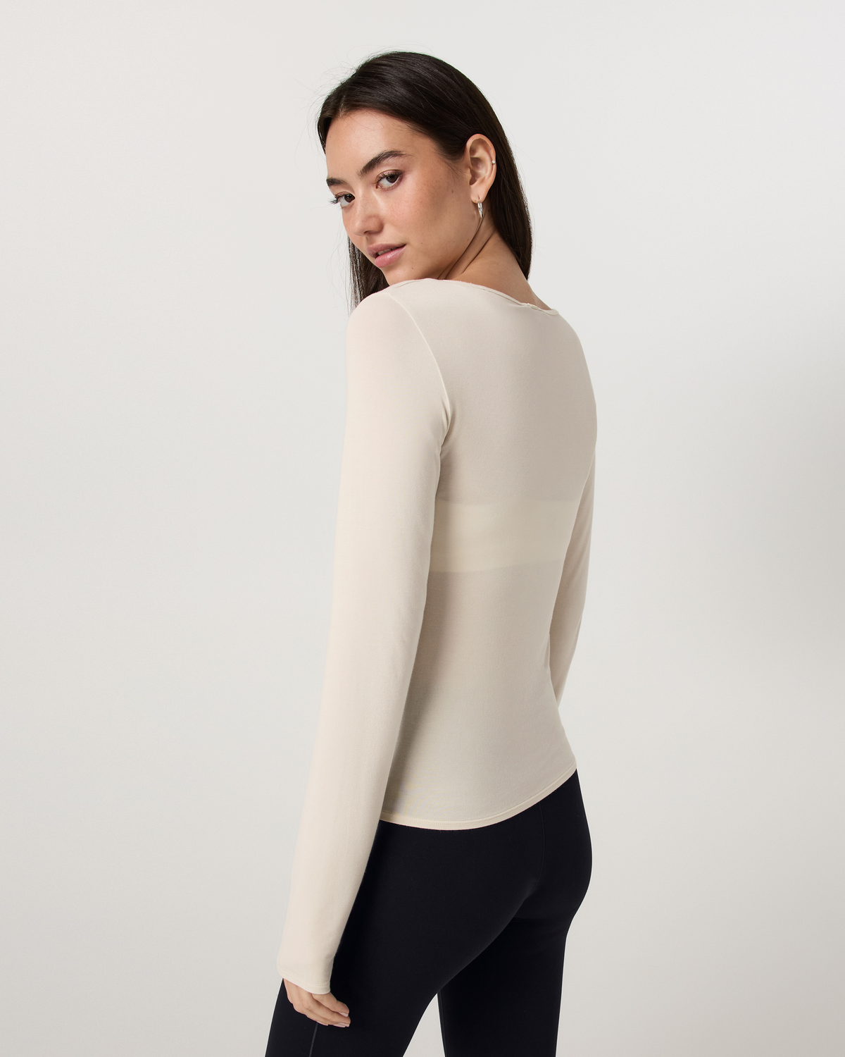 Long Sleeve Modal Top | Bone