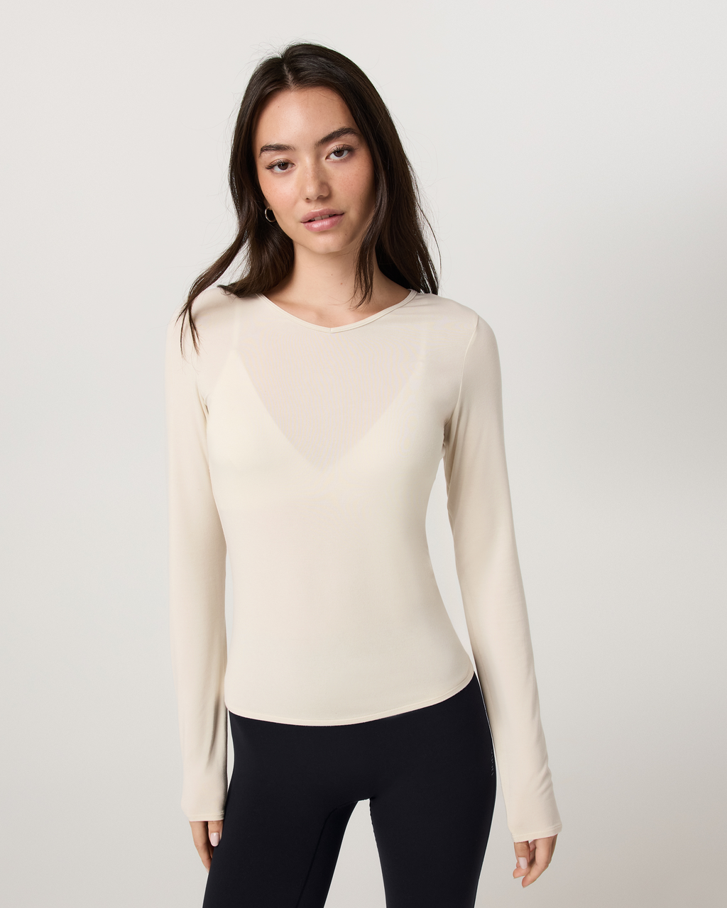Long Sleeve Modal Top | Bone