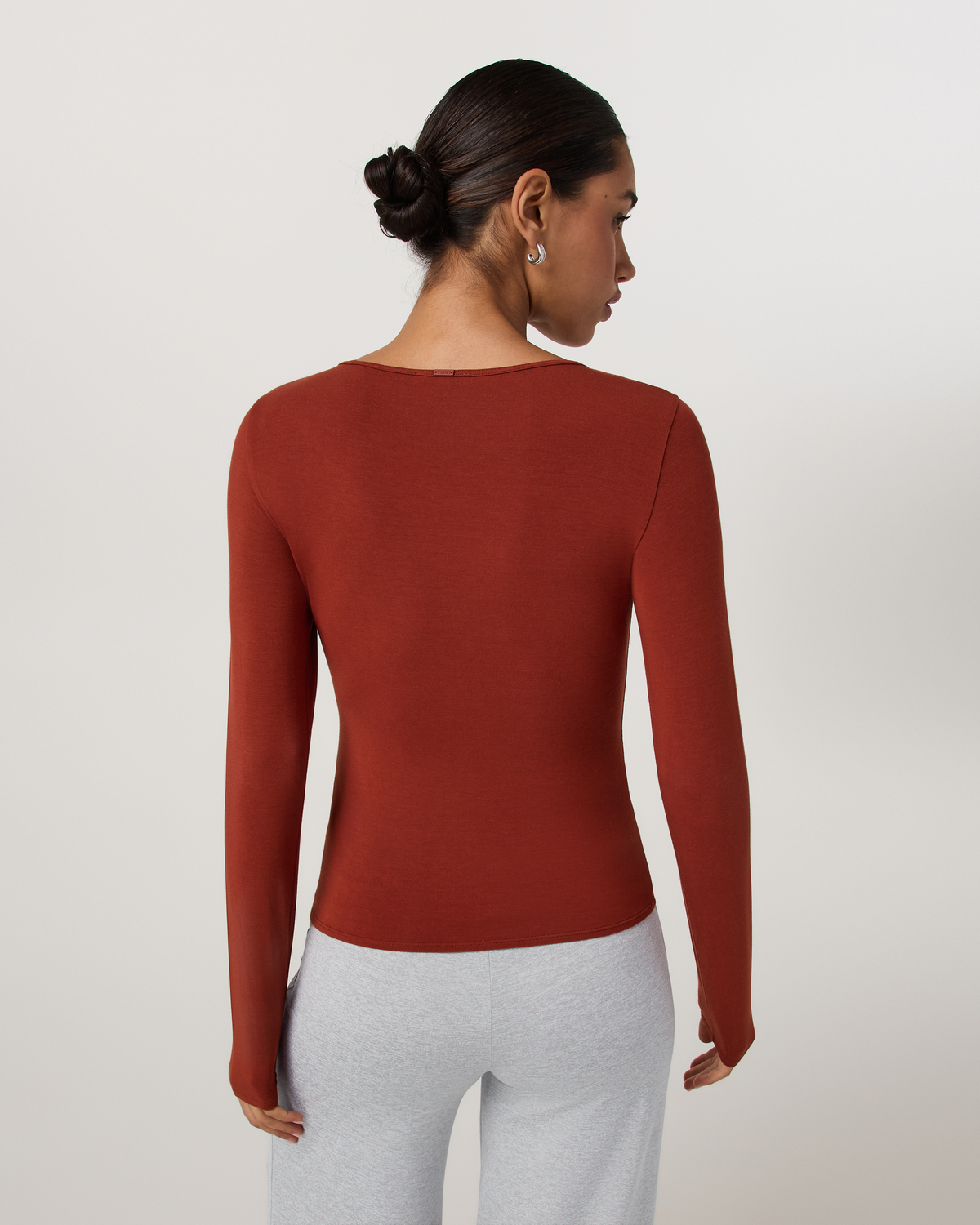 Long Sleeve Modal Top | Red Ochre