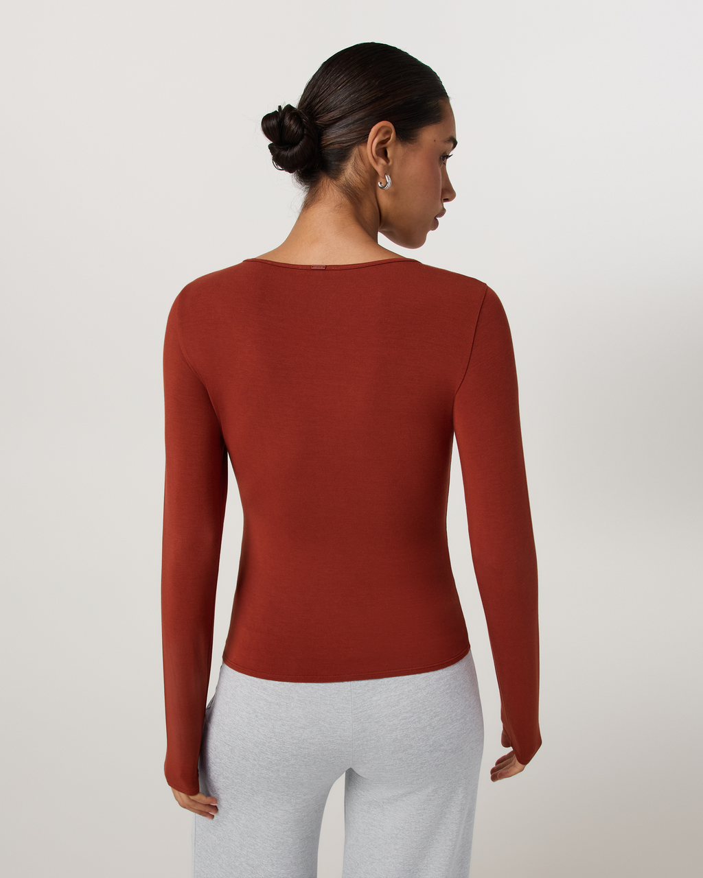 Long Sleeve Modal Top | Bone
