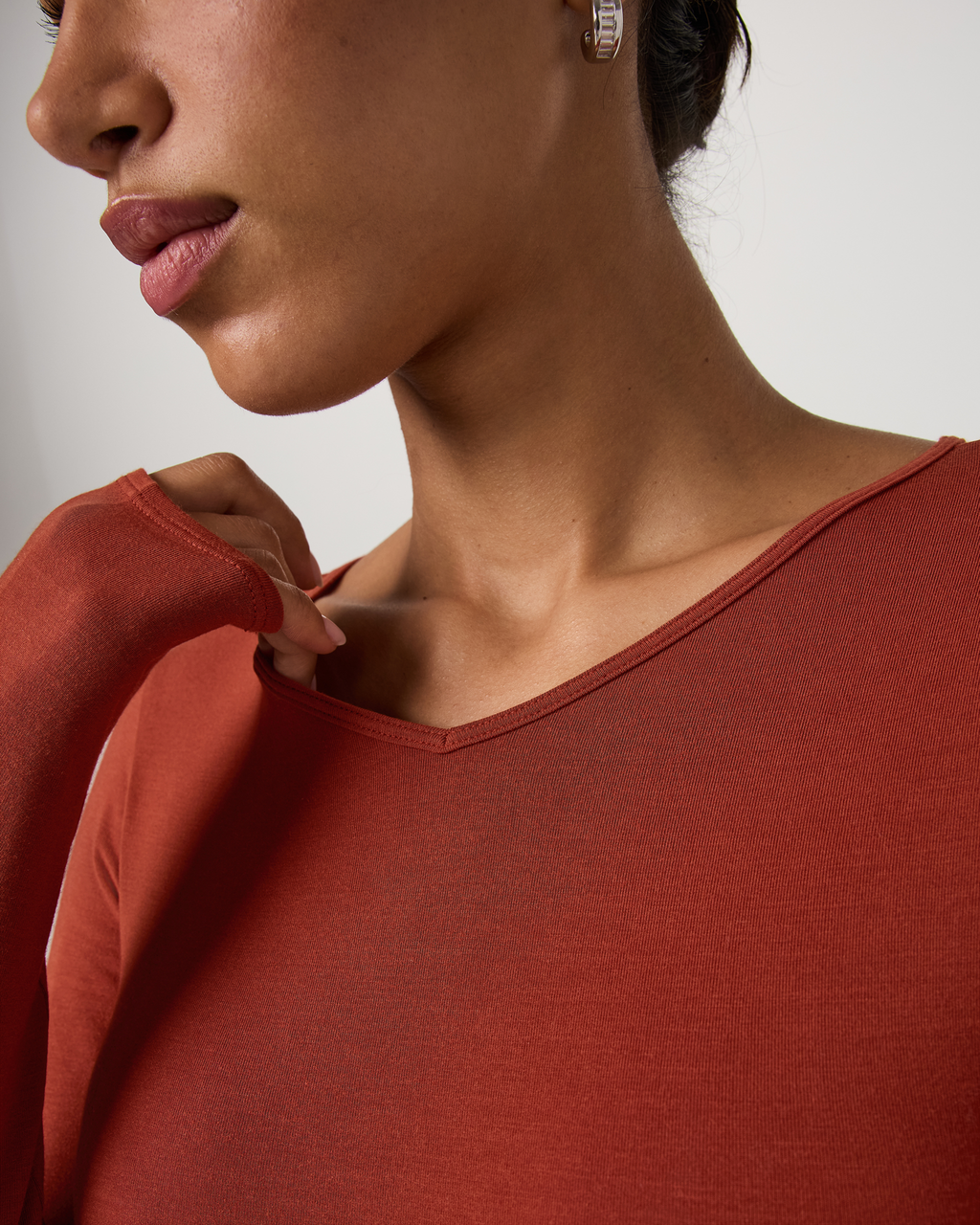 Long Sleeve Modal Top | Black