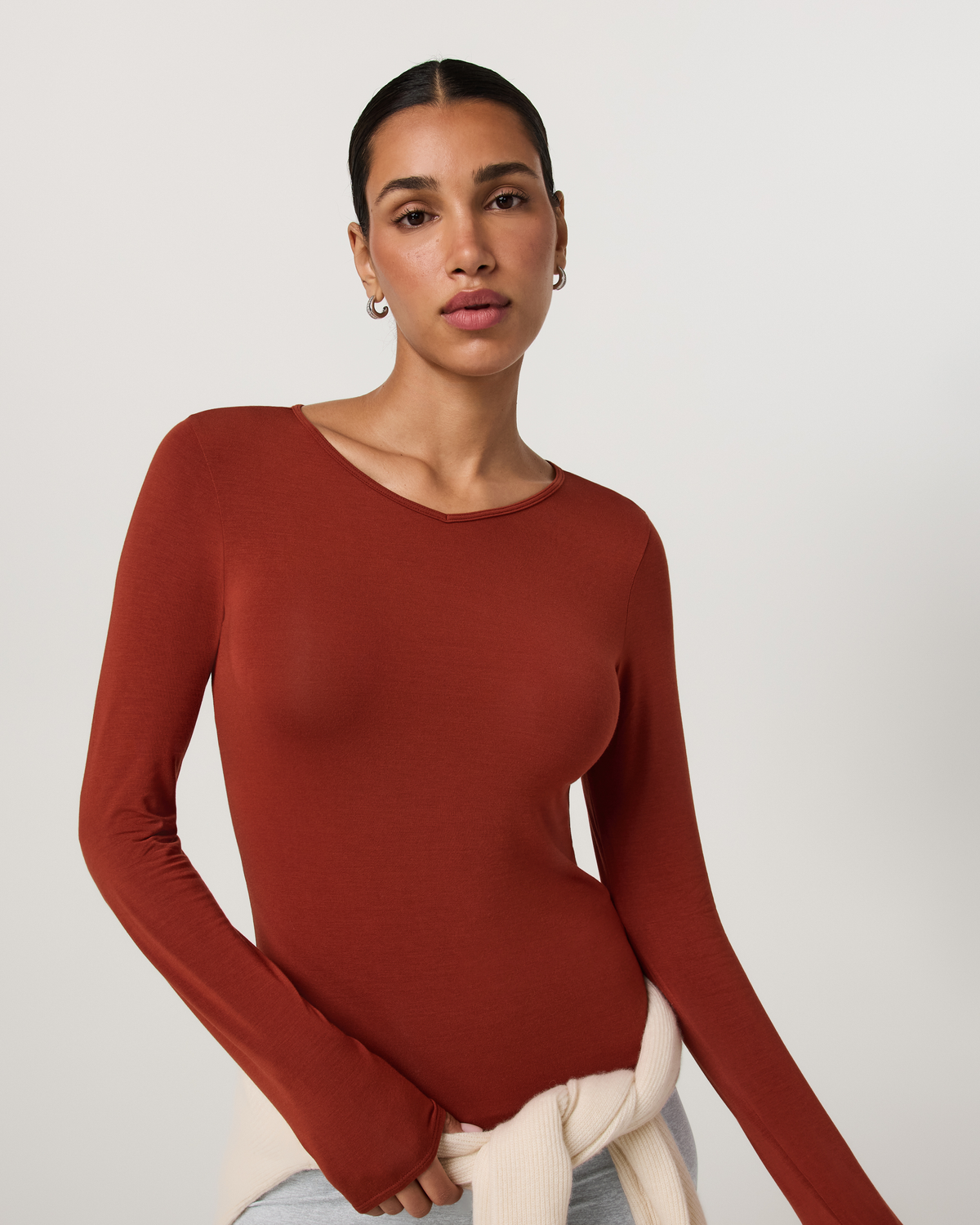 Long Sleeve Modal Top | Black