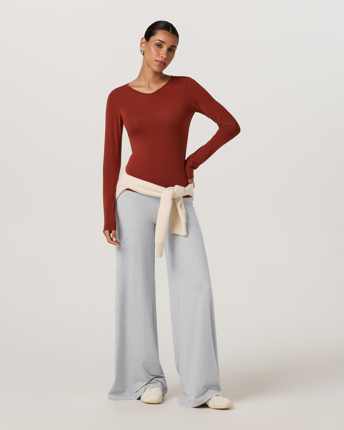 Long Sleeve Modal Top | Red Ochre