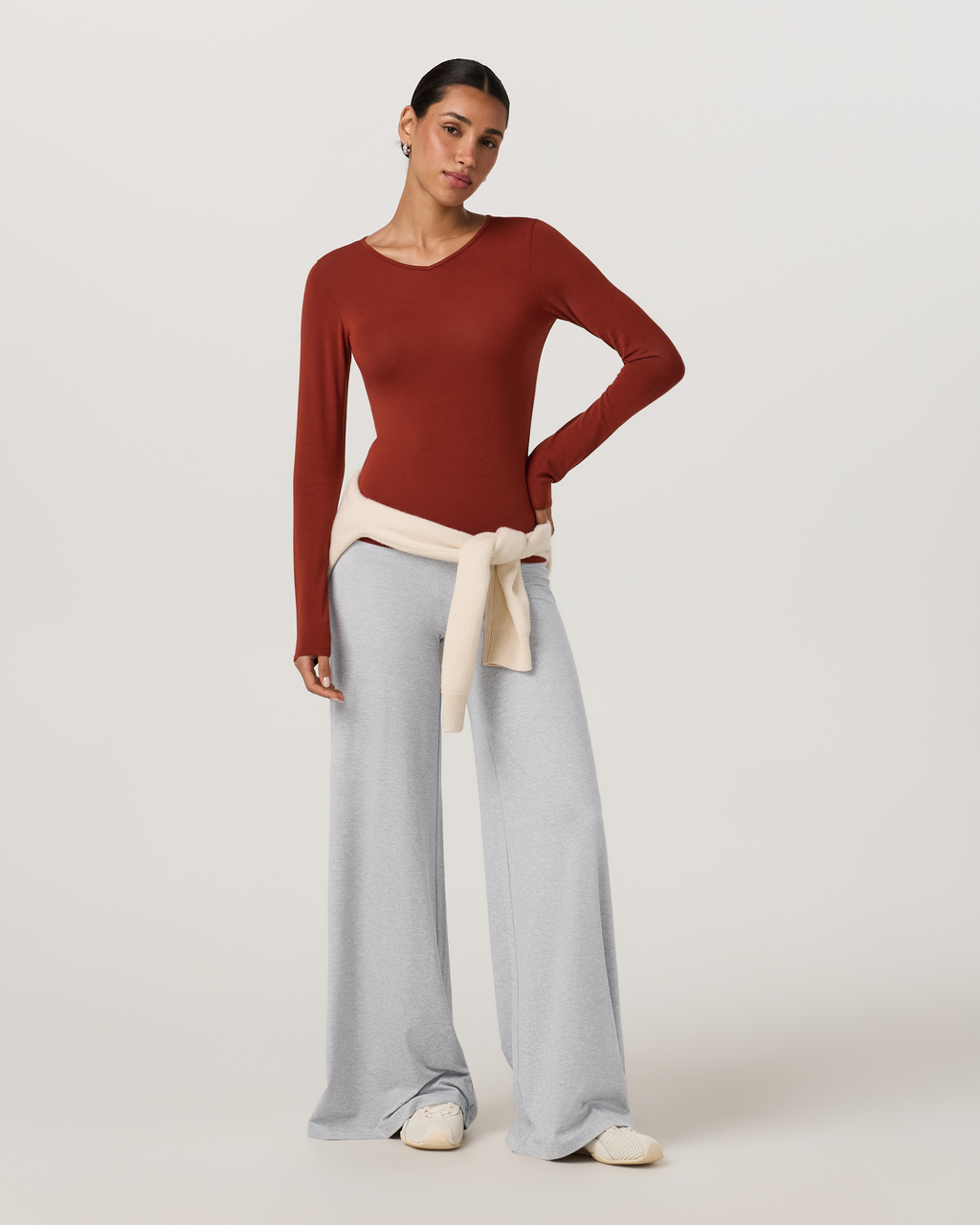 Long Sleeve Modal Top | Bone