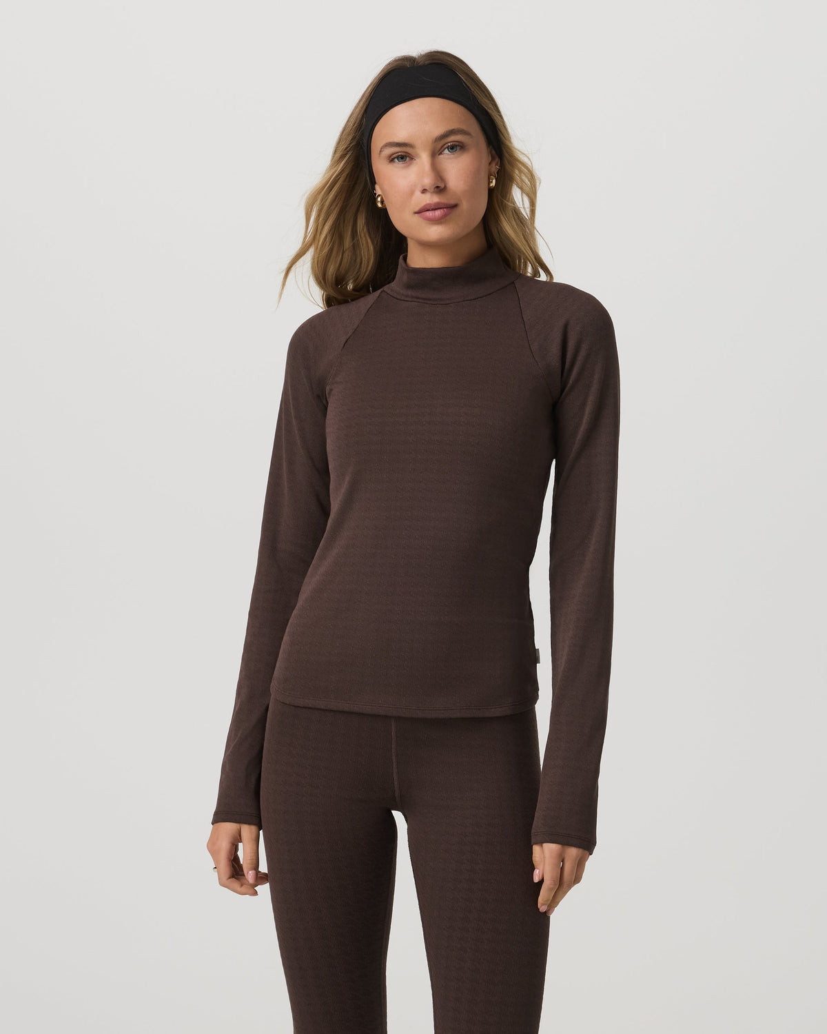 Long Sleeve Chilled Out Houndstooth Mock | Java Houndstooth