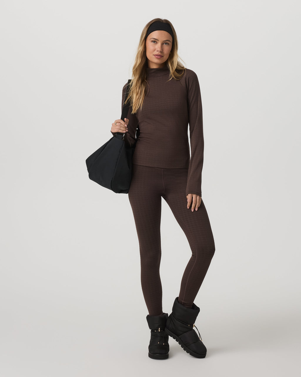Long Sleeve Chilled Out Houndstooth Mock | Java Houndstooth