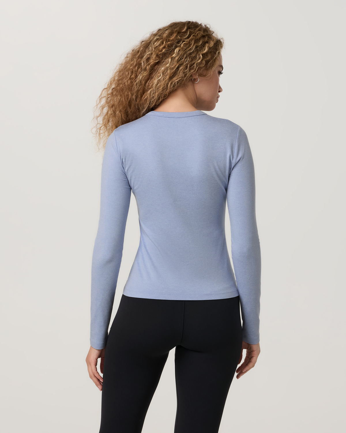 Long Sleeve Halo Essential Crew Tee | Ecru Heather
