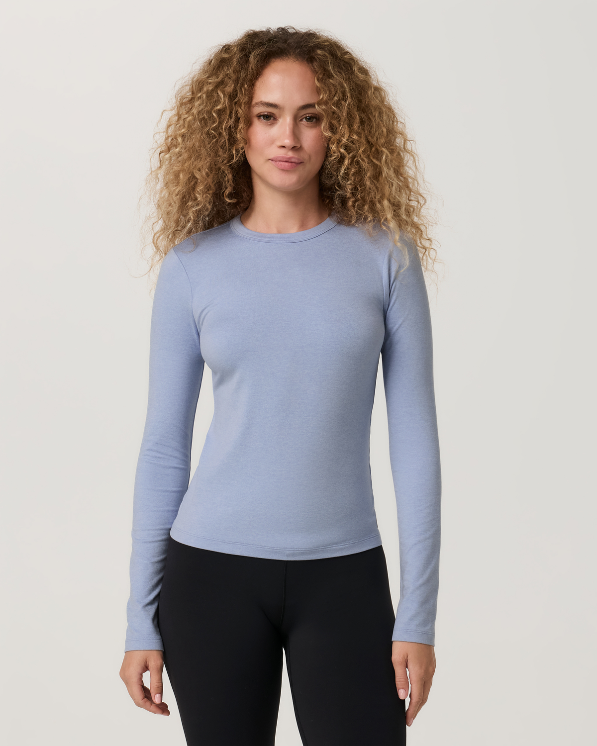 Long Sleeve Halo Essential Crew Tee | Ecru Heather