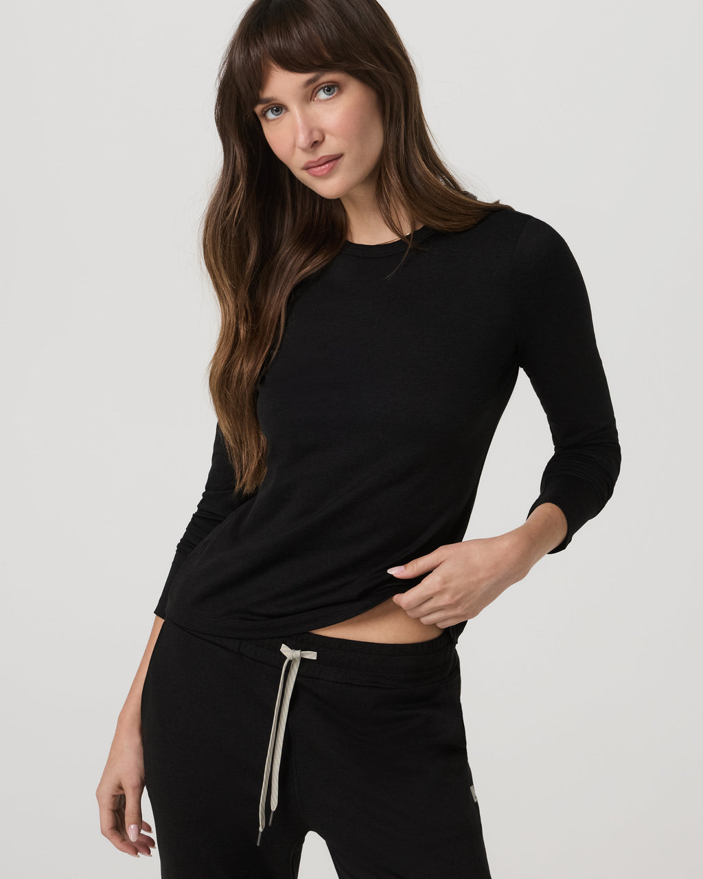 Long Sleeve Halo Essential Crew Tee | Ecru Heather