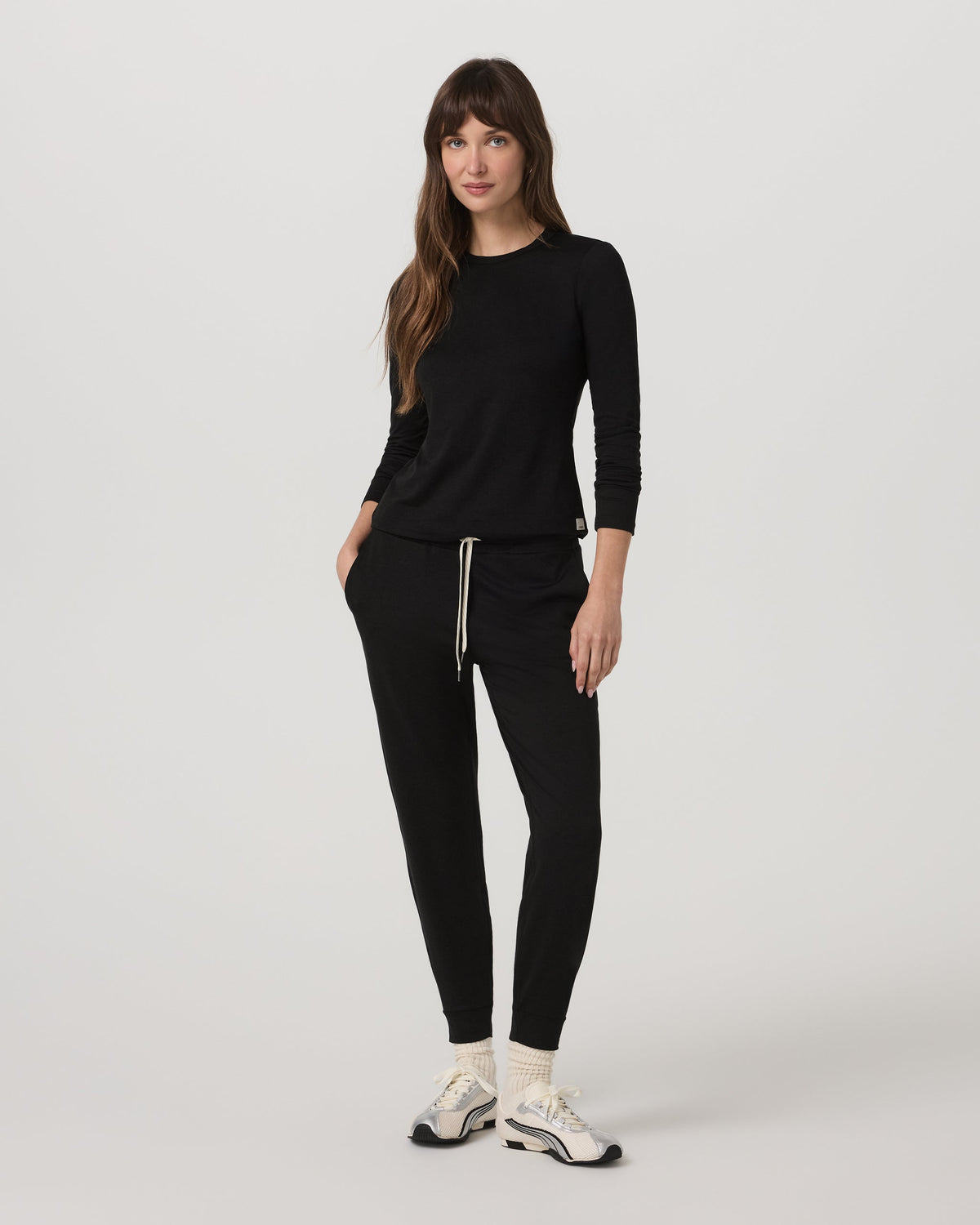 Long Sleeve Halo Essential Crew Tee | Ecru Heather