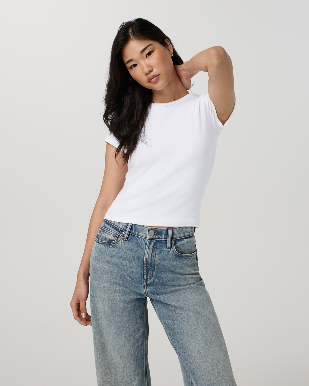Everyday Cotton Stretch Relaxed Tee | Black