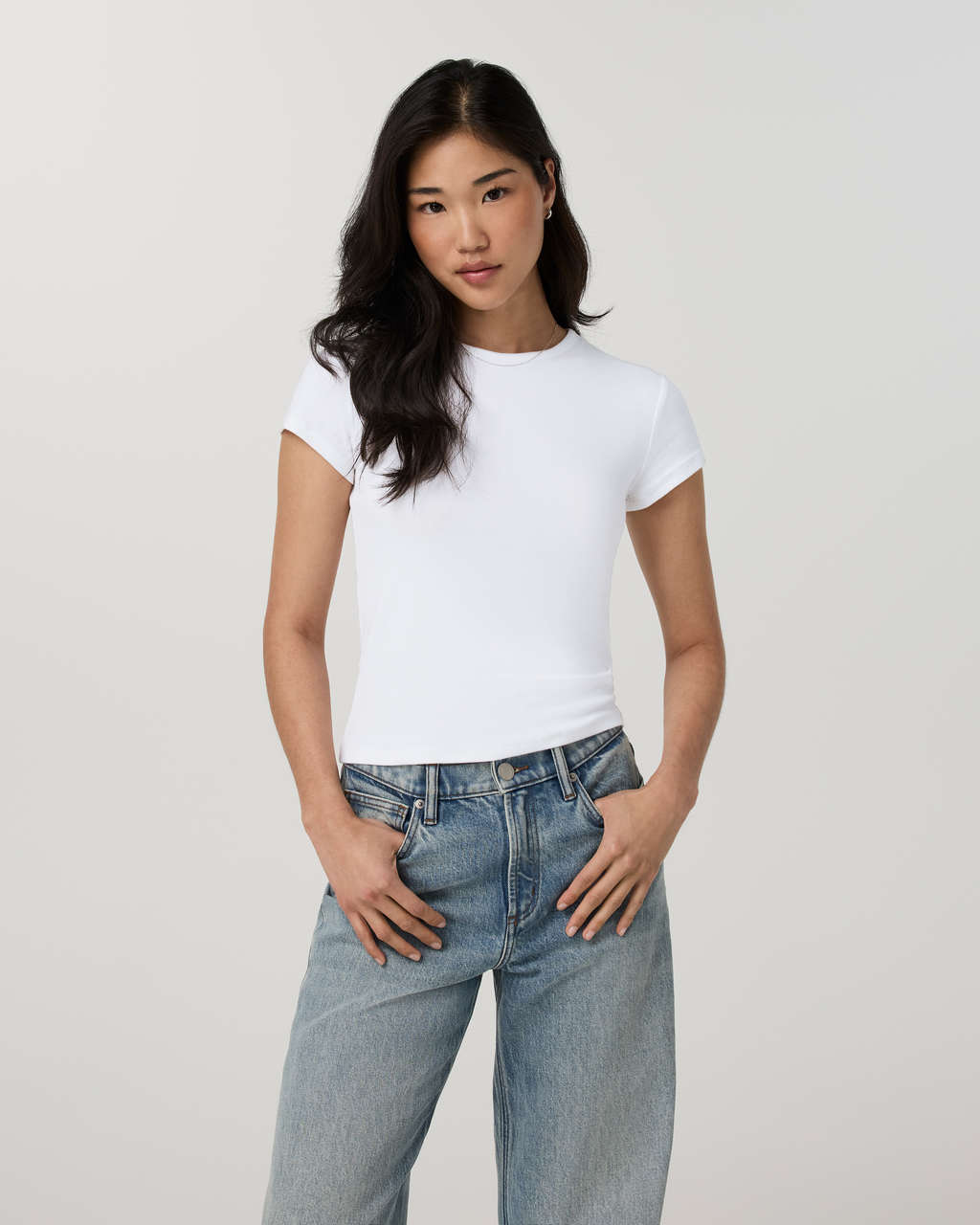 Everyday Cotton Stretch Fitted Tee | Black