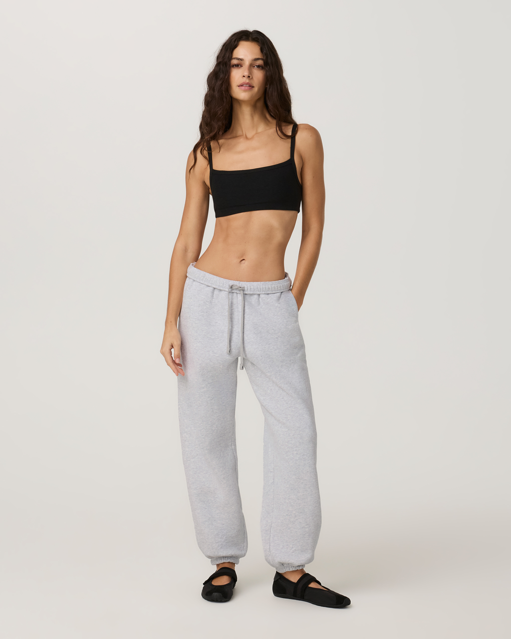 Elevation Square Neck Bra | Midnight Heather