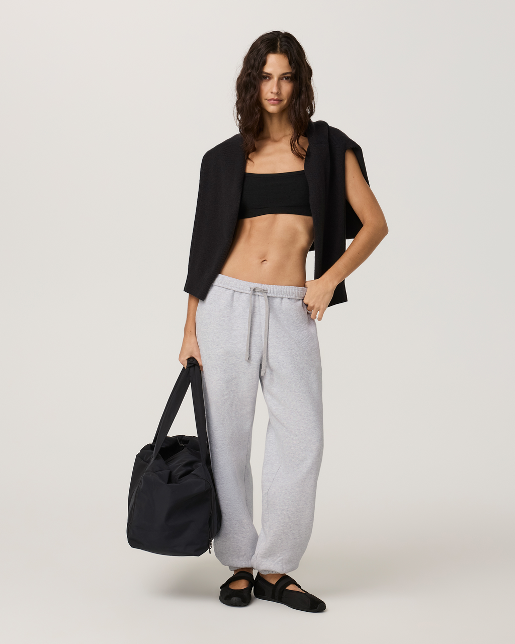 Elevation Square Neck Bra | Midnight Heather