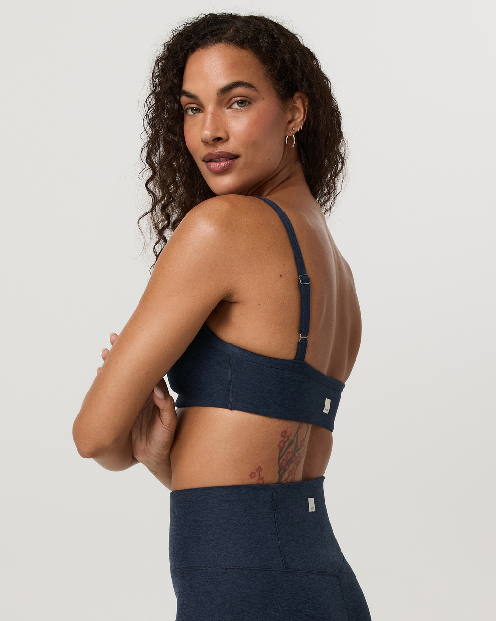 Elevation Square Neck Bra | Black Heather