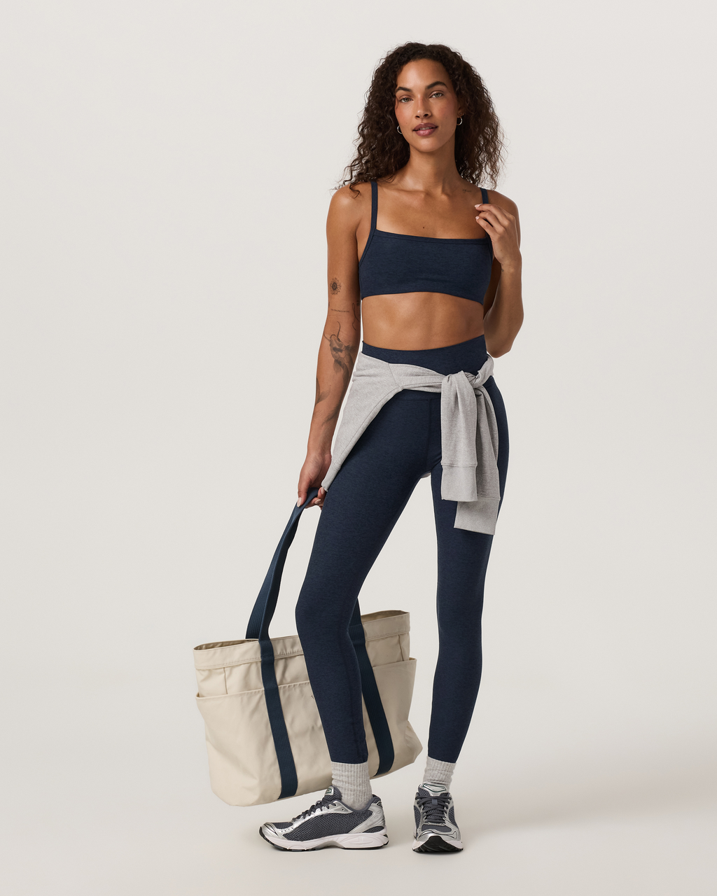 Elevation Square Neck Bra | Black Heather