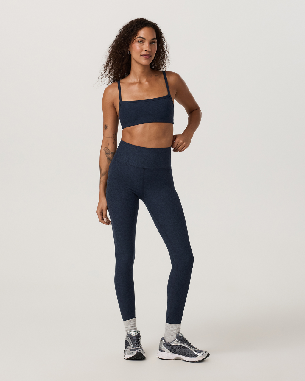 Elevation Square Neck Bra | Midnight Heather