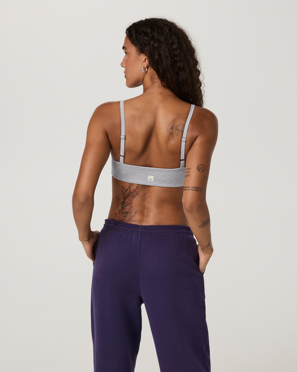 Elevation Square Neck Bra | Midnight Heather