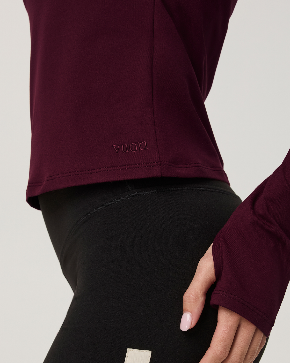 Long Sleeve Halo Fitted Hoodie | Pale Grey Heather