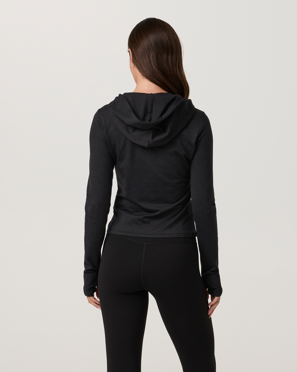 Long Sleeve Halo Fitted Hoodie | Cherry Noir