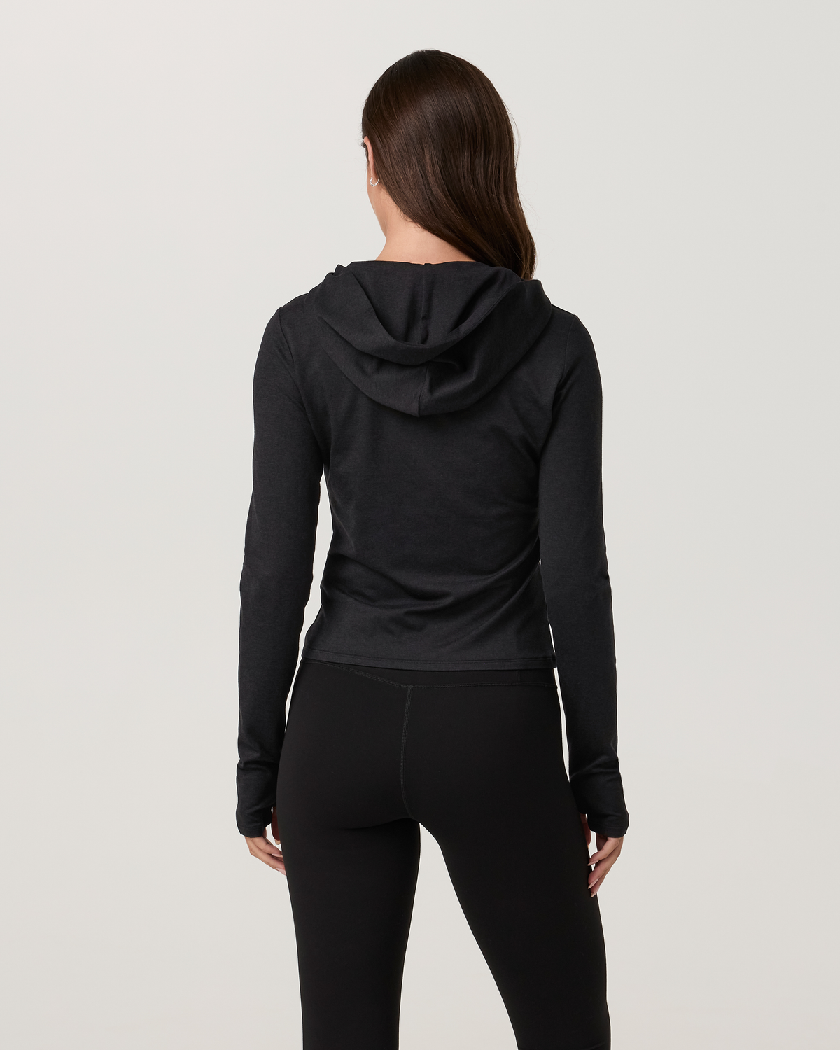 Long Sleeve Halo Fitted Hoodie | Cherry Noir