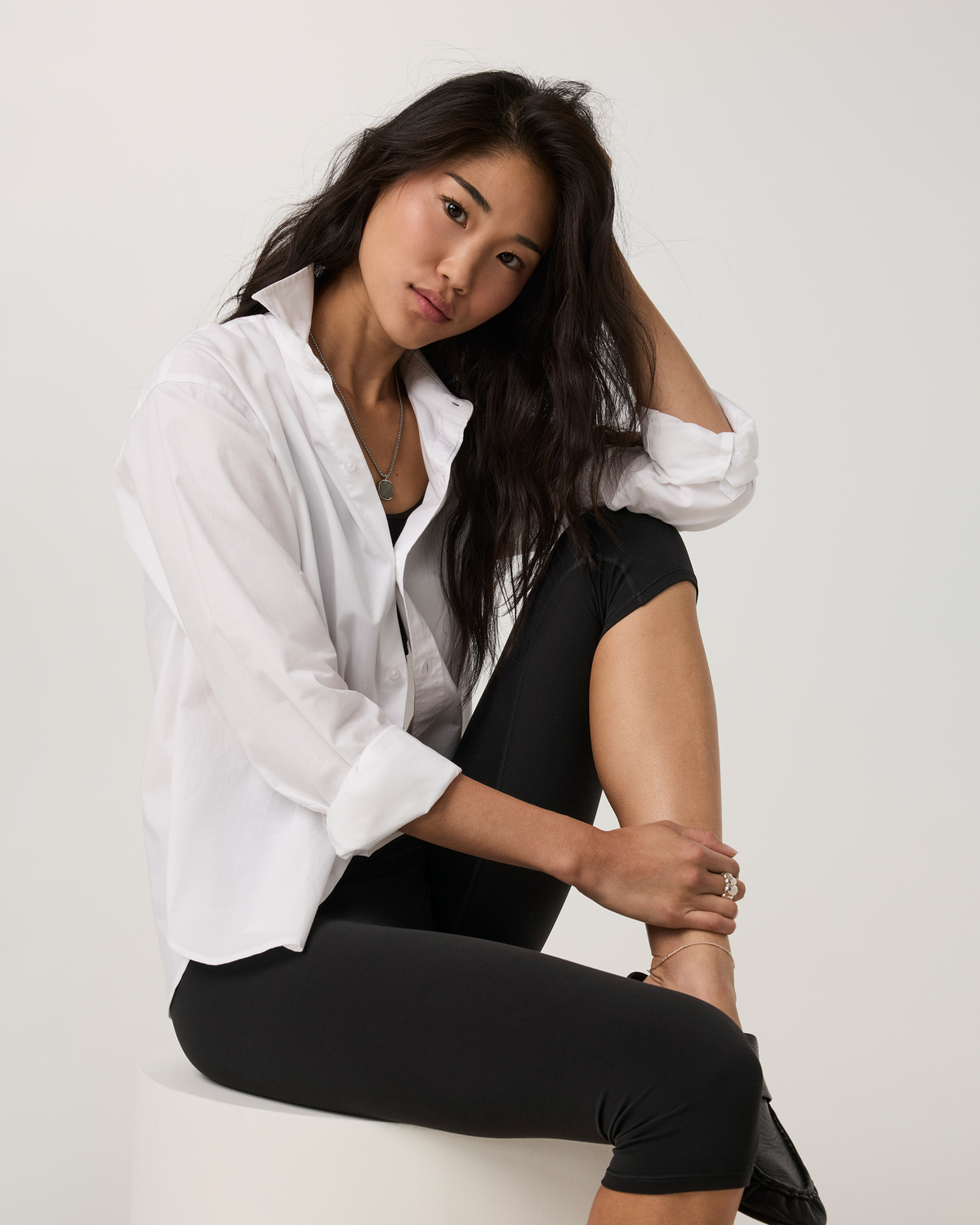 Long Sleeve Kensington Classic Button Down | White