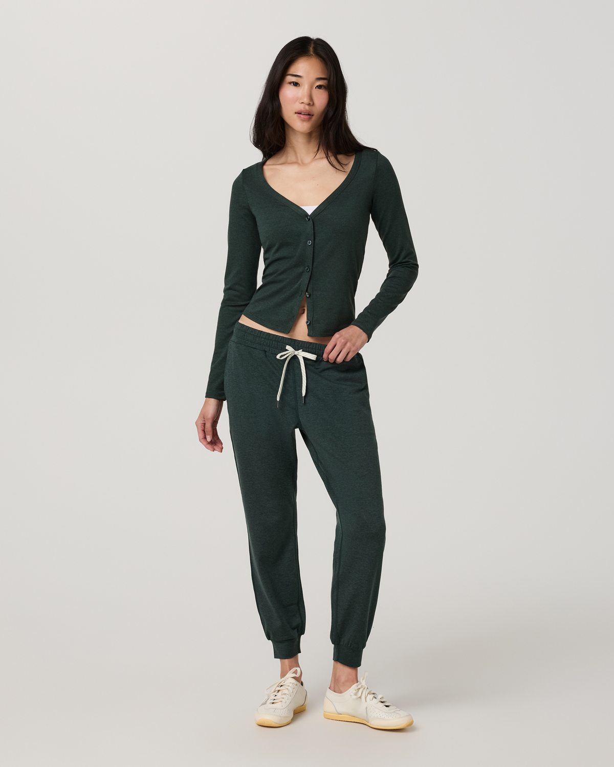 Long Sleeve Halo V-Neck Cardigan | Hemlock Heather