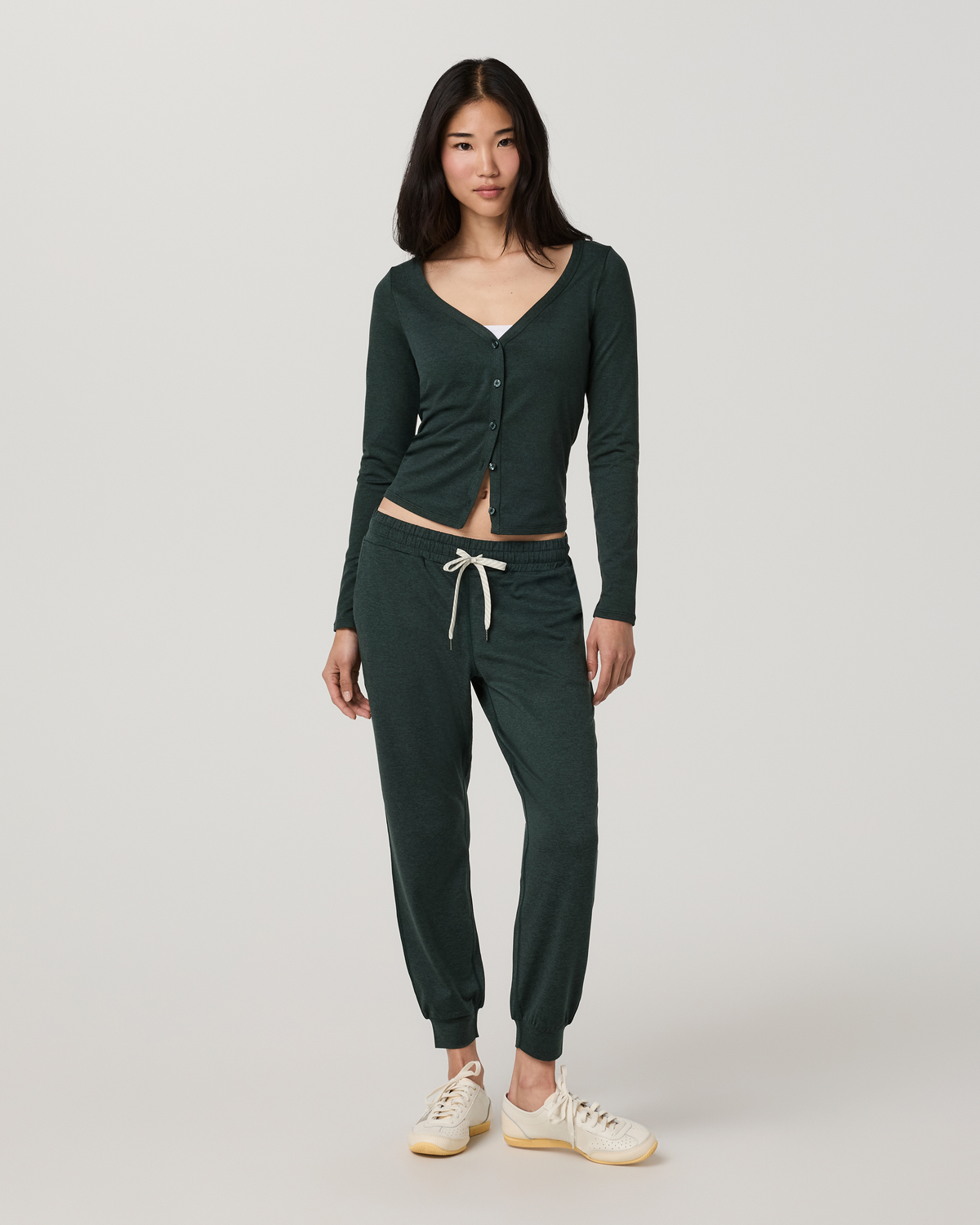 Long Sleeve Halo V-Neck Cardigan | Java Heather