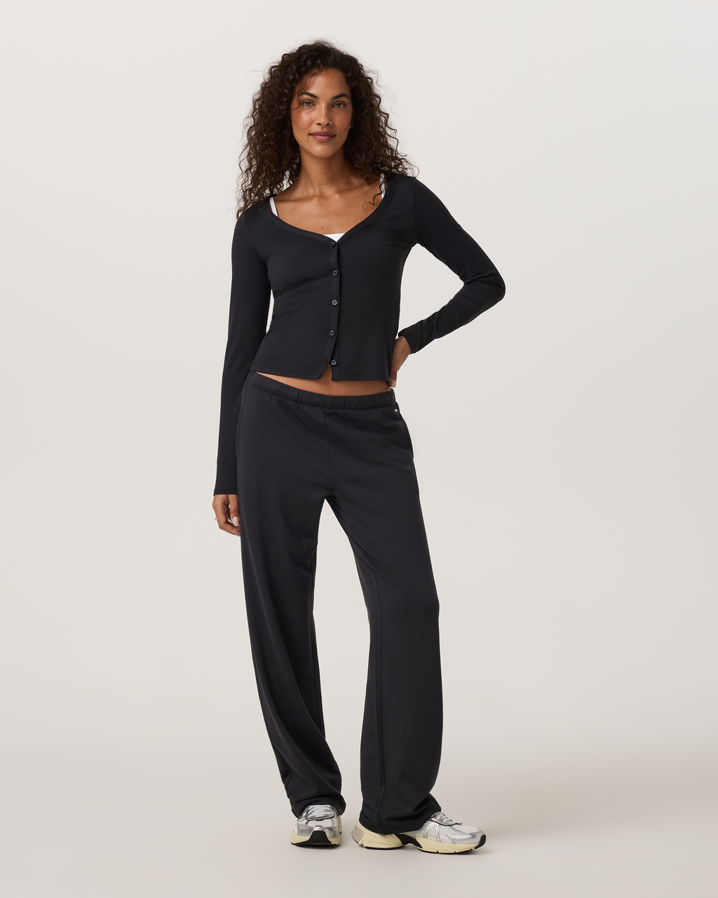 Long Sleeve Halo V-Neck Cardigan | Java Heather