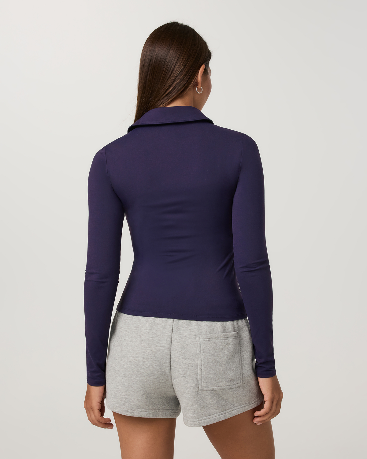 Long Sleeve Halo Double Zip Top | Velvet Violet