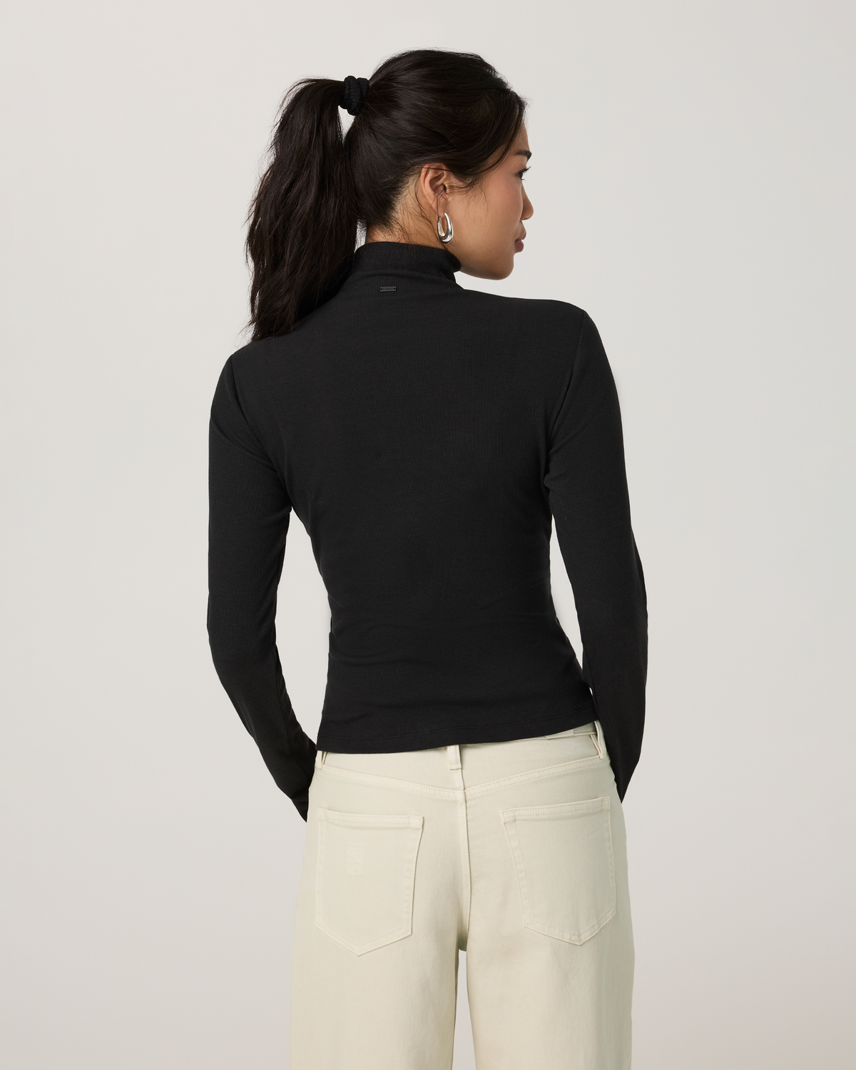 Cottony Rib Turtleneck | White