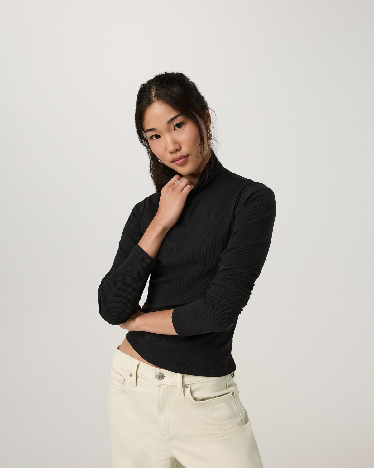 Cottony Rib Turtleneck | French Roast