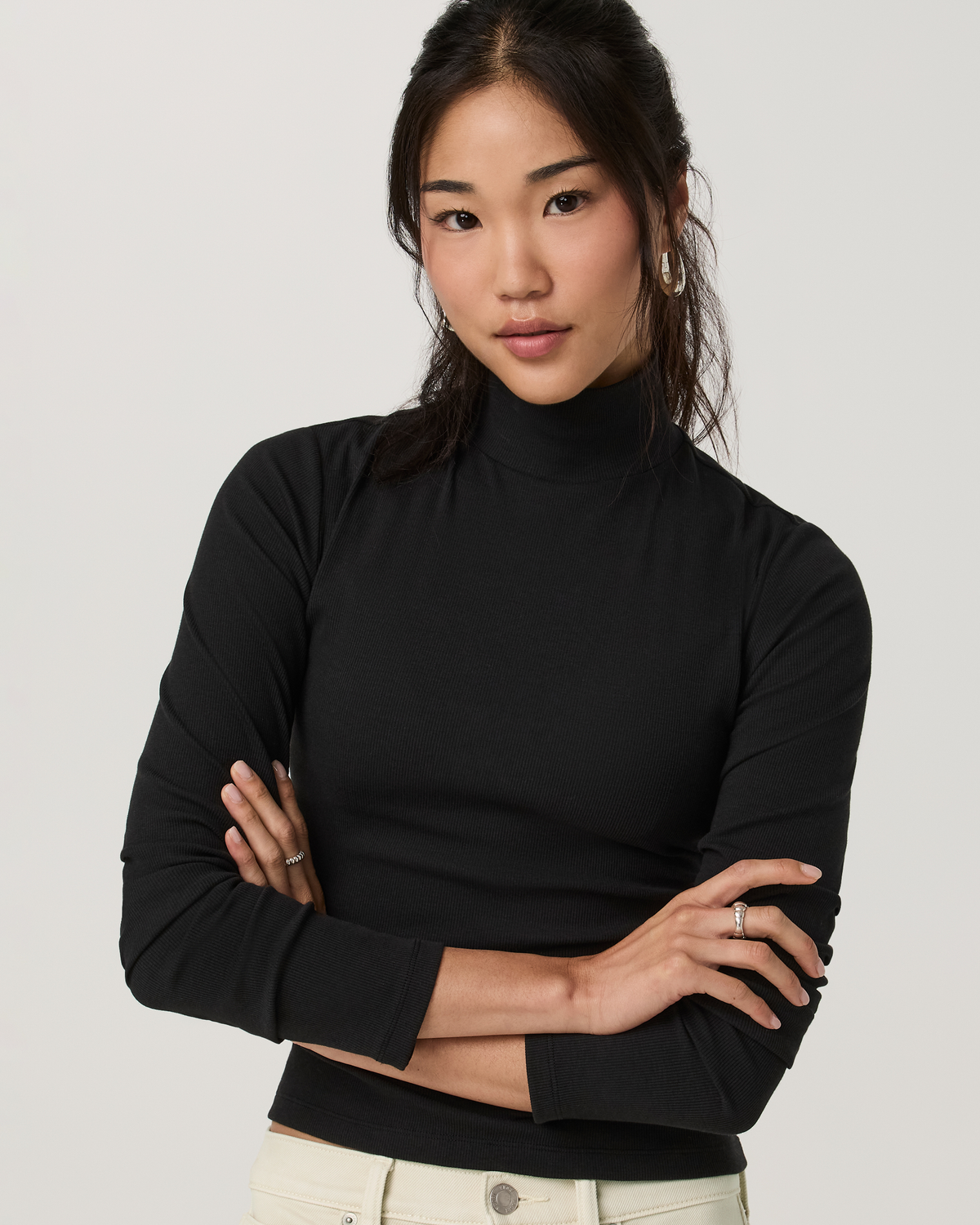 Cottony Rib Turtleneck | French Roast