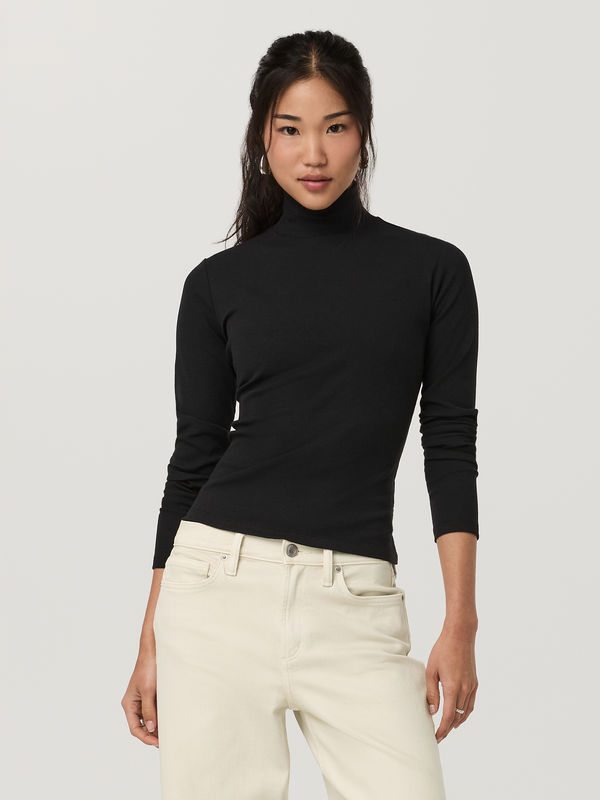 Cottony Rib Turtleneck | French Roast