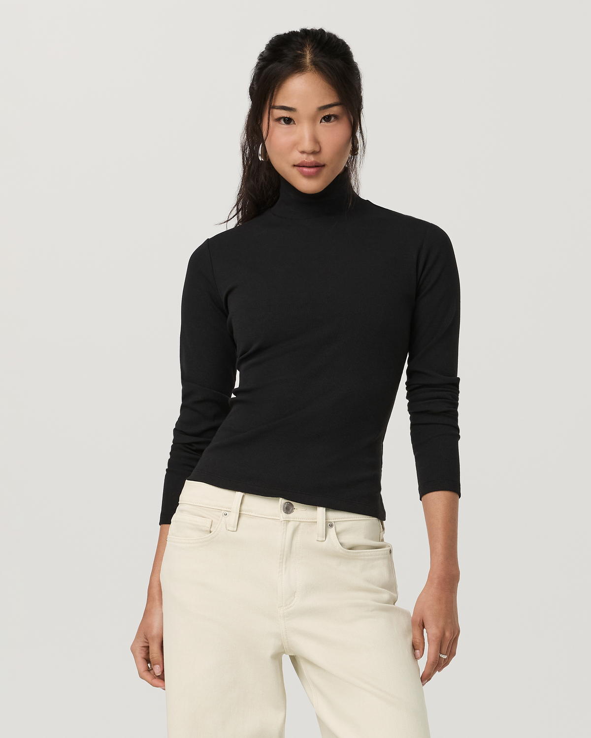 Cottony Rib Turtleneck | French Roast