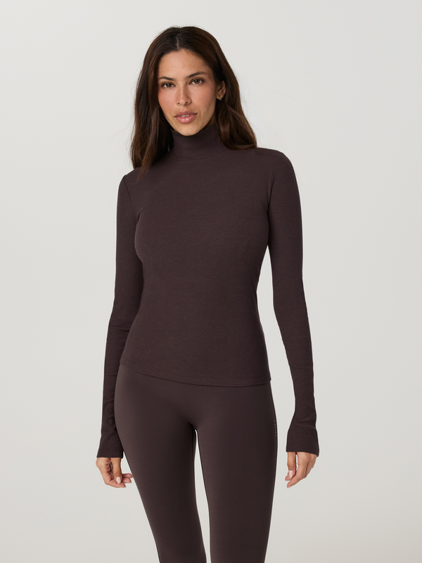 Cottony Rib Turtleneck | Black