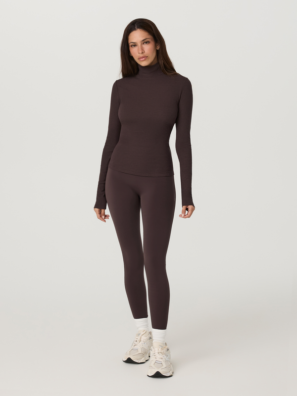 Cottony Rib Turtleneck | Black
