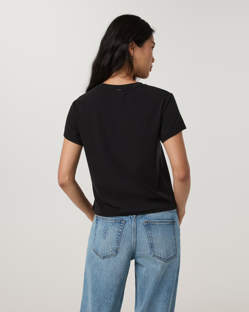 Everyday Cotton Stretch Fitted Tee | Black
