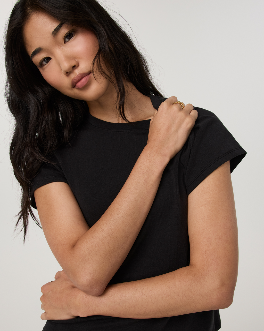 Everyday Cotton Stretch Relaxed Tee | Black