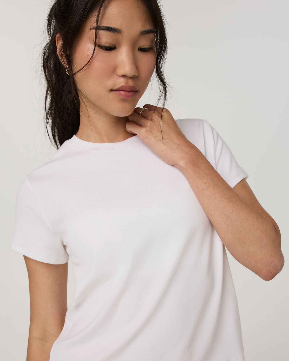 Everyday Cotton Stretch Relaxed Tee | White