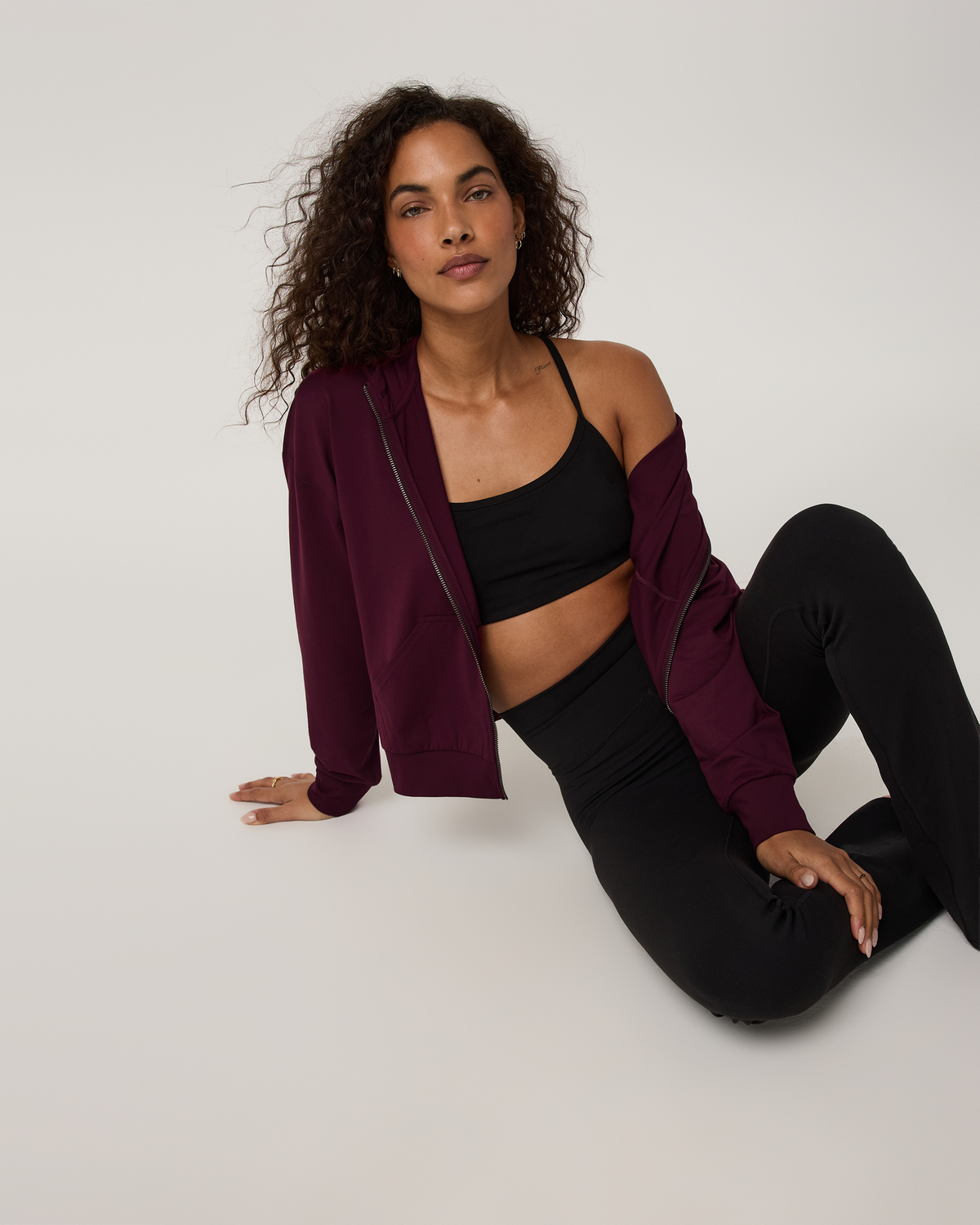 Halo Modern Full Zip Hoodie | Cherry Noir