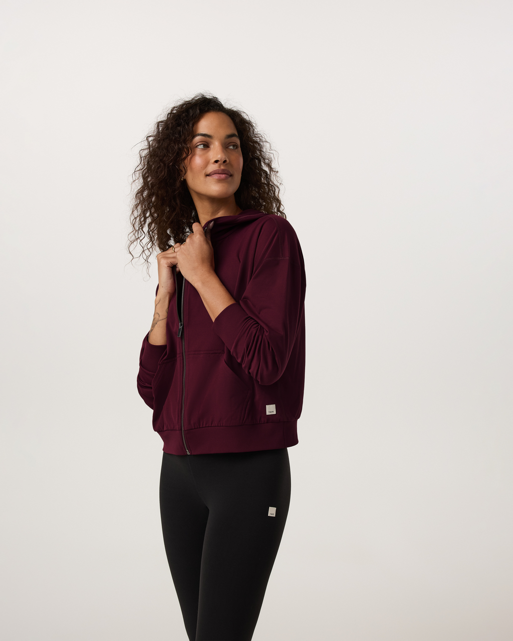 Halo Modern Full Zip Hoodie | Cherry Noir