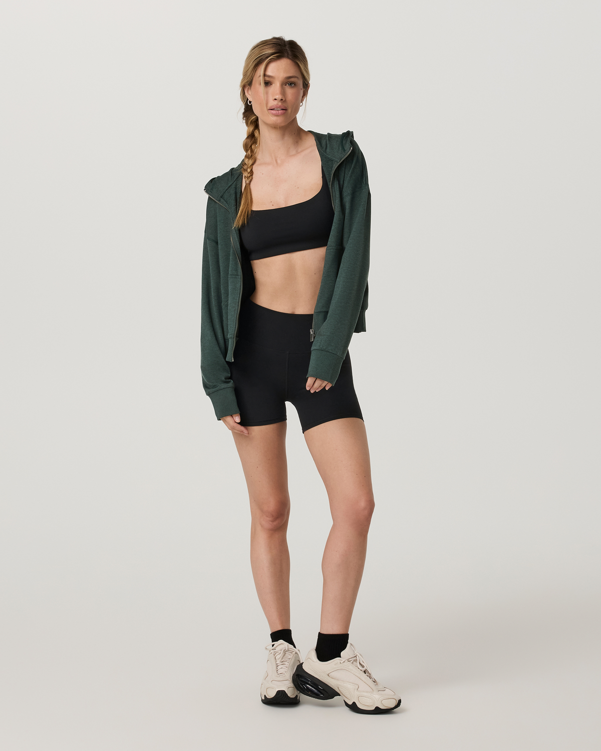 Halo Modern Full Zip Hoodie | Ecru Heather