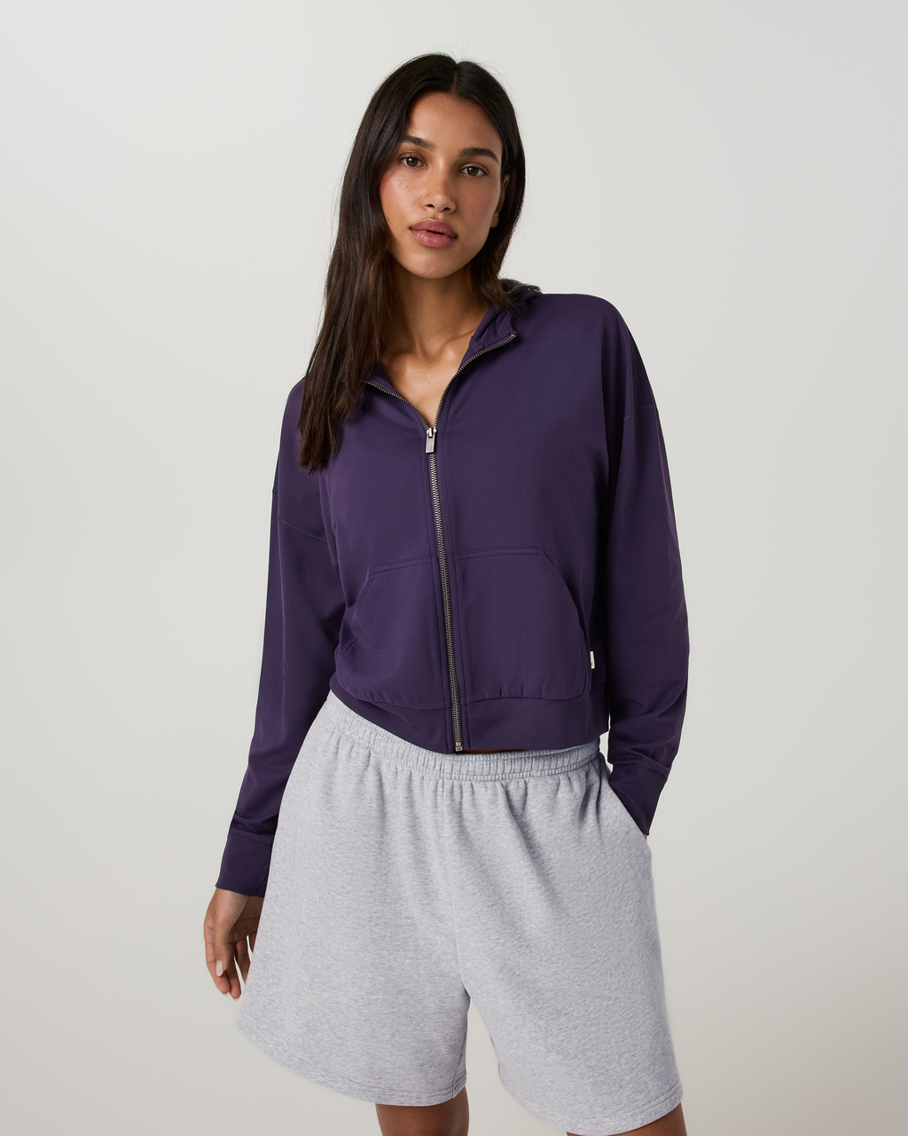 Halo Modern Full Zip Hoodie | Ecru Heather