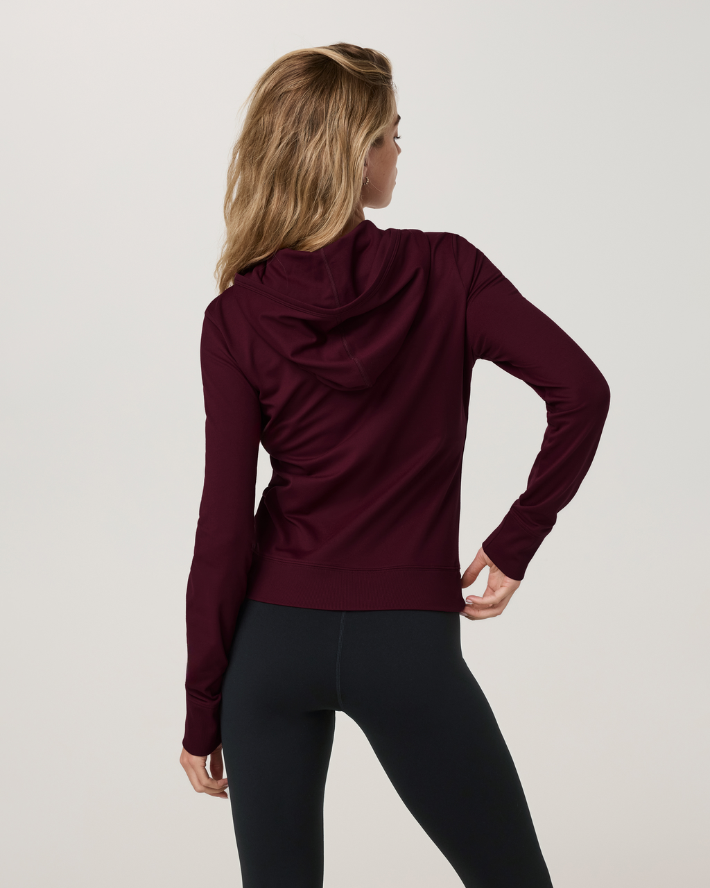 Halo Mini Full Zip Hoodie - Long | Black Heather